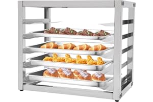 CRYBY Pan Rack, 5-Tier Tabletop Stainless Steel Baking Tray Racks With 4-Non-slip Feet, Portable Floor Mount Bakery Rack With Allen Key, Commercial Sheet Pan/Bun Pan Rack 21 * 13 * 18 inches