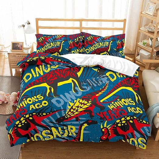 red dinosaur bedding