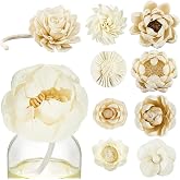 Waydress 15 Pcs Flower Diffuser, 1.57-3.35 Inches, Rope Flowers | Diffuser Flowers with Rope Wick, Diffuser Refill with Cotton Wick, Fragrance Diffusion Floral Decor for Home Office Wedding