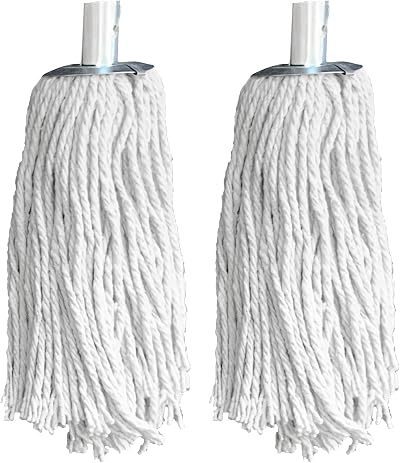 TDBS Pack of 2 PY.10 Pure Yarn Cotton Mop Heads with Galvanised Socket