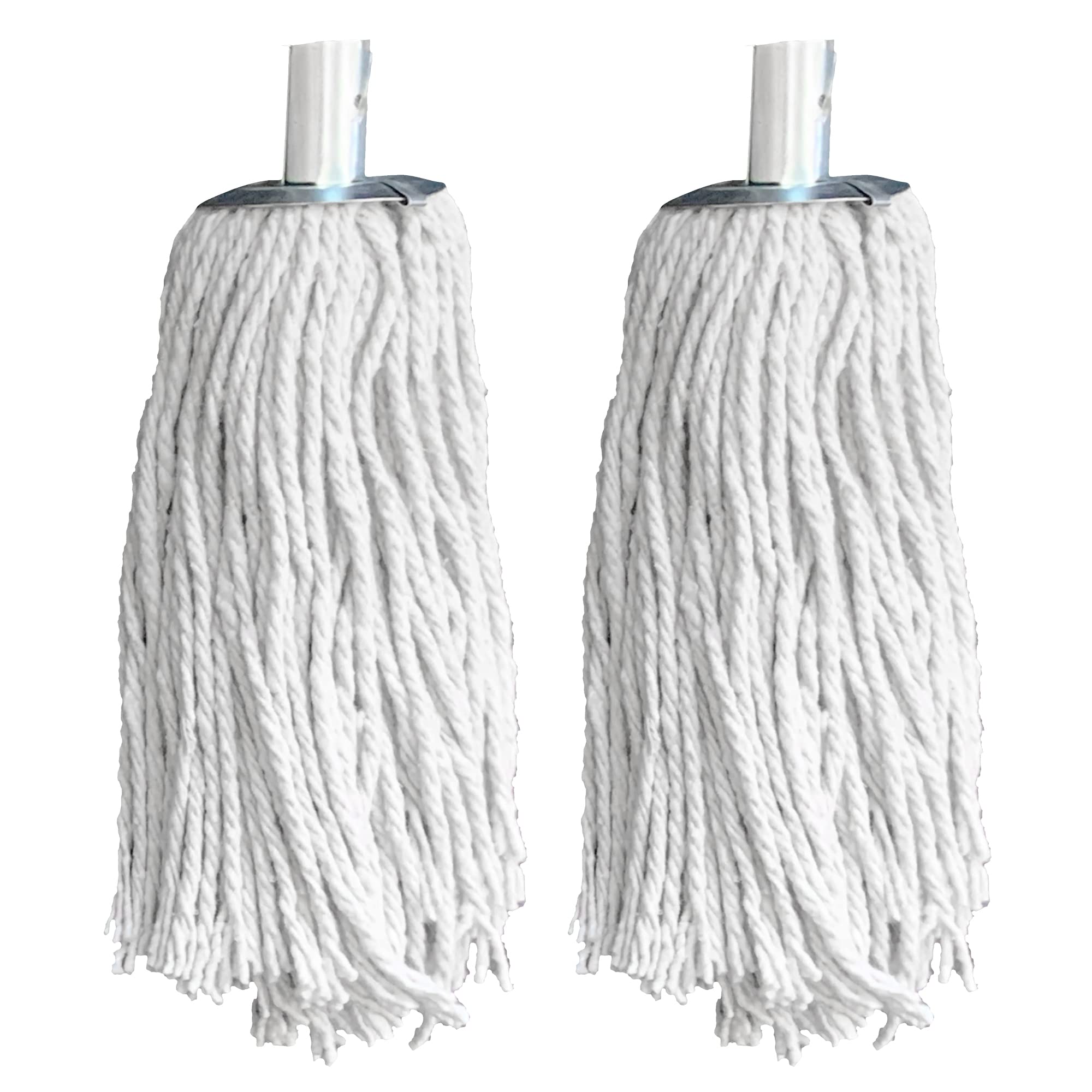 Pack of 2 PY.10 Pure Yarn Cotton Mop Head Replacement With Galvanised Socket - Heavy Duty for All-Around Floor Cleaning