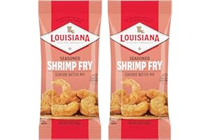 Louisiana Fish Fry Products - Seasoned Shrimp Fry Seafood Batter Mix - Also Great for Oysters and Vegetables - 10 oz. Bag (Pack of 2) - Crispy, Cajun-Style Coating