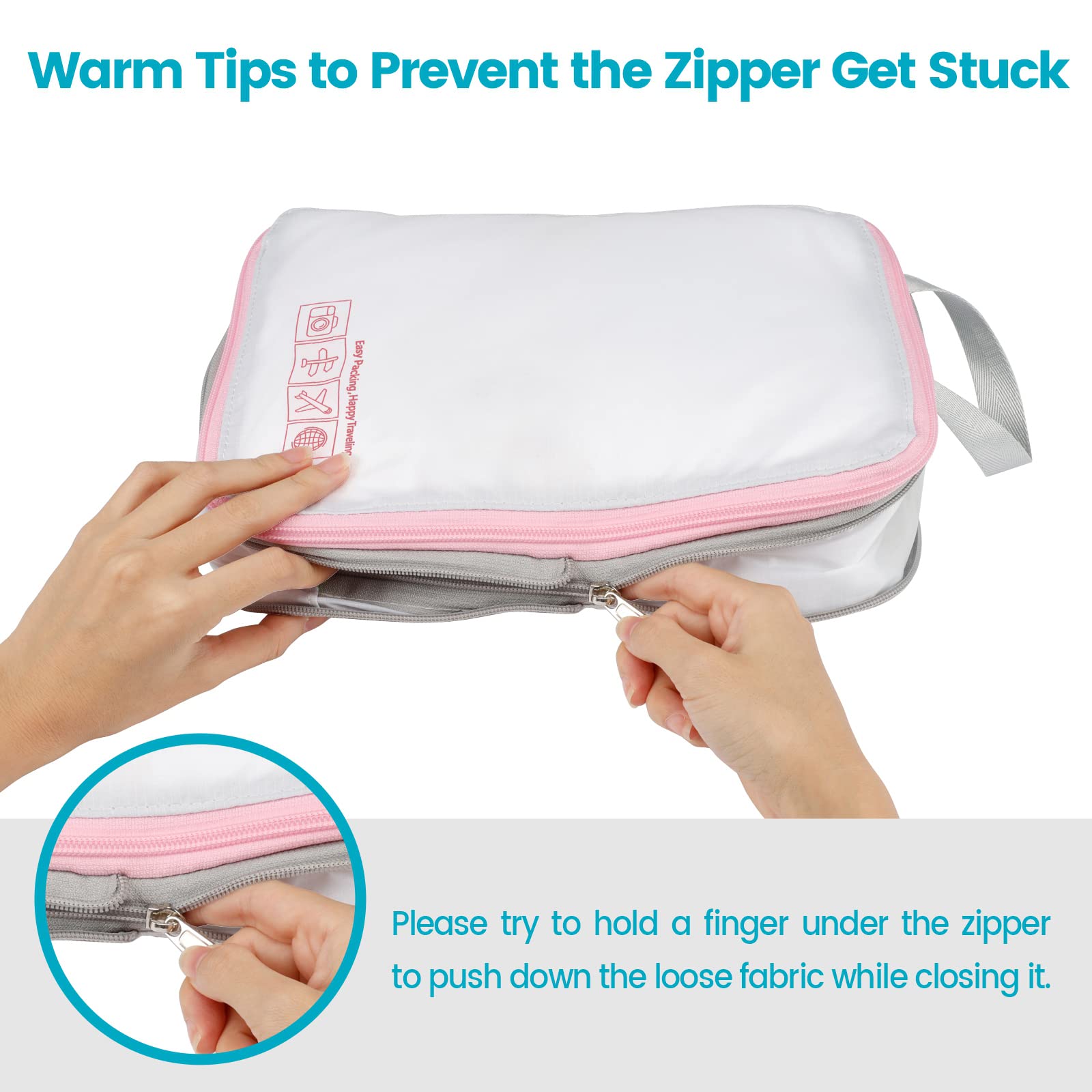 Cambond Compression Packing Cubes for Travel Women - Travel Bags Luggage Organizers Travel Essentials Compression Cubes for Travel Carry on Suitcases Organizer