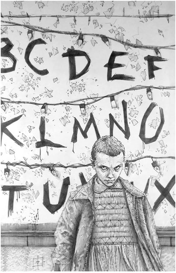Weird Stuff Giclee print of a pencil drawing of Eleven from Stranger Things