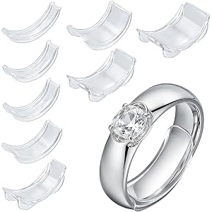 BlingKingdom 8PCS Ring Adjuster for Loose Rings, Fits Bands Width to 1-8 mm | Ring Adjuster Clips Set, Invisible Rings Reduce