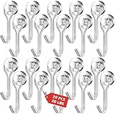 Ninth Five 20Pack Magnetic Hooks, 20lbs+ Magnet Hooks for Cruise Cabin Ship | Heavy Duty Strong Swing Magnets Hanging for Beach Vacation Home Kitchen Grills Refrigerator Cabins Locker Essentials, Silver