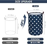 DOKEHOM 20-Inch Freestanding Collapsible Laundry Basket with Lid Blue Star Large view 3