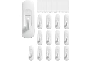 JELLYSUB 14 Hooks+20 Strips, Large Utility Hooks, Organize Damage-Free Hanging Hooks Heavy Duty with Adhesive Strips, No Tools Wall Hooks for Hanging