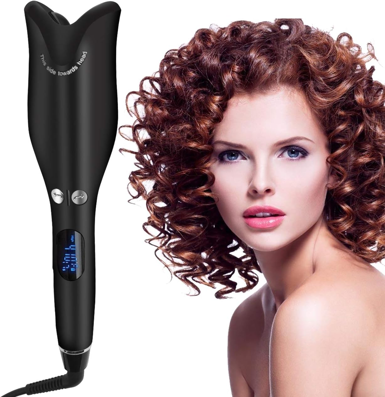 Air Spin Curl 1 Inch Ceramic Rotating Curler (Black)