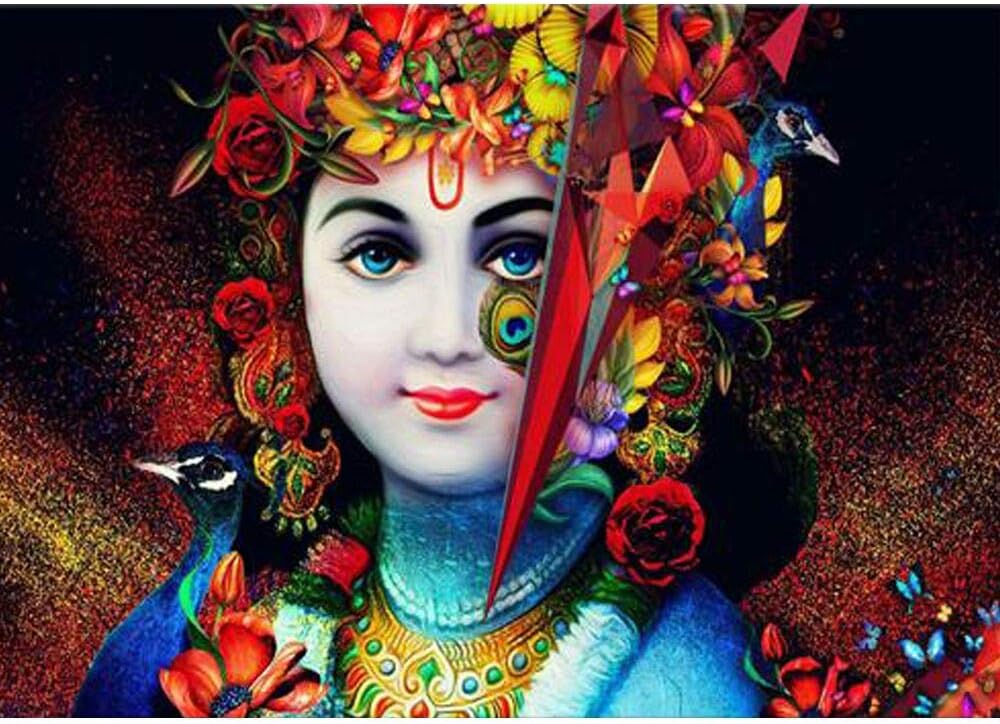 DIY 5D Diamond Mosaic Lord Krishna Icon Full Diamond Painting Cross Stitch Kits Diamonds Embroidery Home Decor Mosaic Pictures