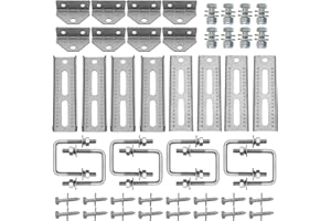 TENGBASE 8 PCS 8" Boat Trailer Bunk Brackets, Galvanized Swivel Top, Heavy Duty, for 1.5" x 3", 2" x 3", 3" x 3" Boat Trailer Crossmember