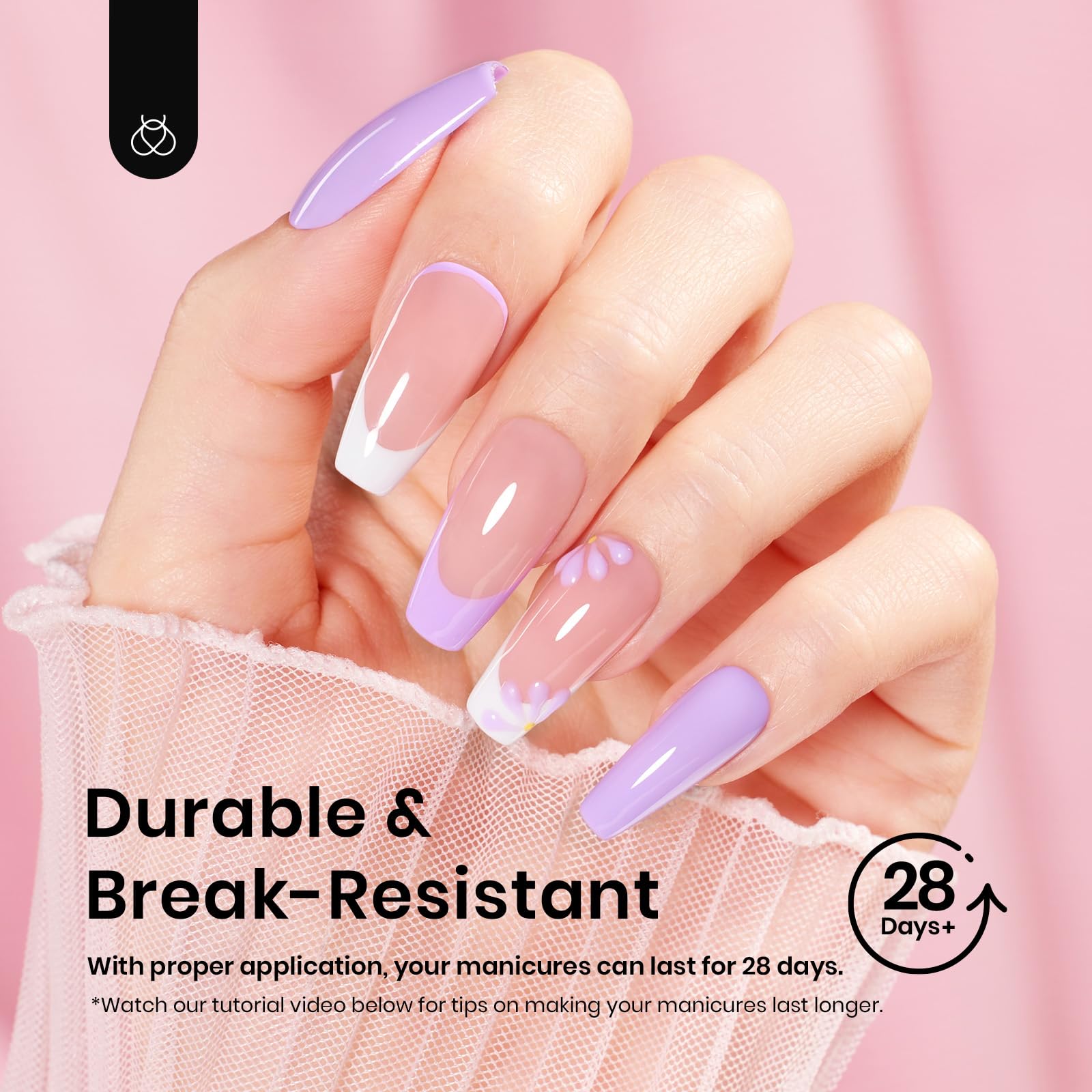 Beetles Gel Nail Tips Medium Coffin 576PCS Etch X Nail Tips, 12 Sizes Pre Shaped Half Matte Press On Nails Full Cover False Nails Acrylic Nails Glue on Nails Extensions Set for Women Home DIY - Image 6