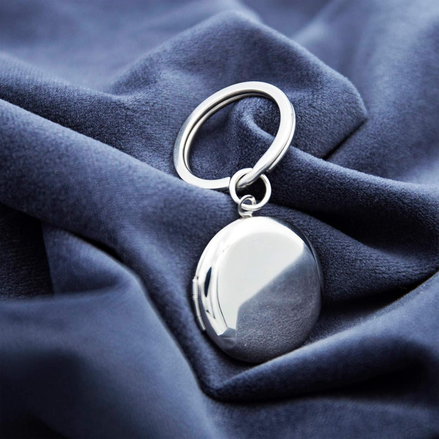 PHOCKSIN Round Locket Keyring for Pictures Home Key Ring Keychain