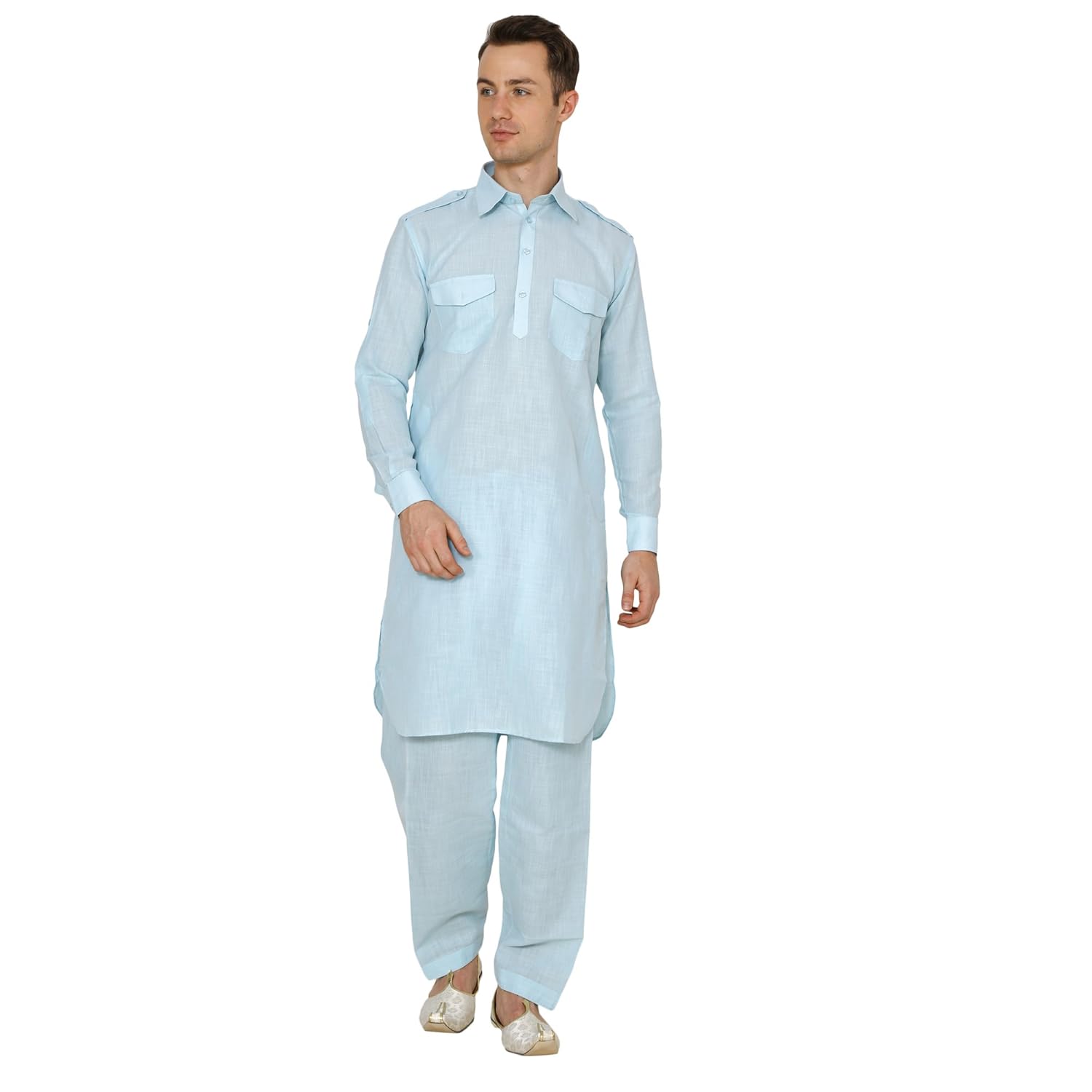 royal men's linen cotton pathani suit set's