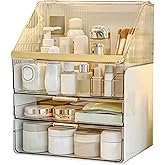 Omeily Large Makeup Organizer Countertop Vanity Organizer Cosmetic Organizer Makeup Storage Box Bathroom Counter Organizer Perfume Skincare Organizers Gift Women Girls Clear Design Easy Visibility