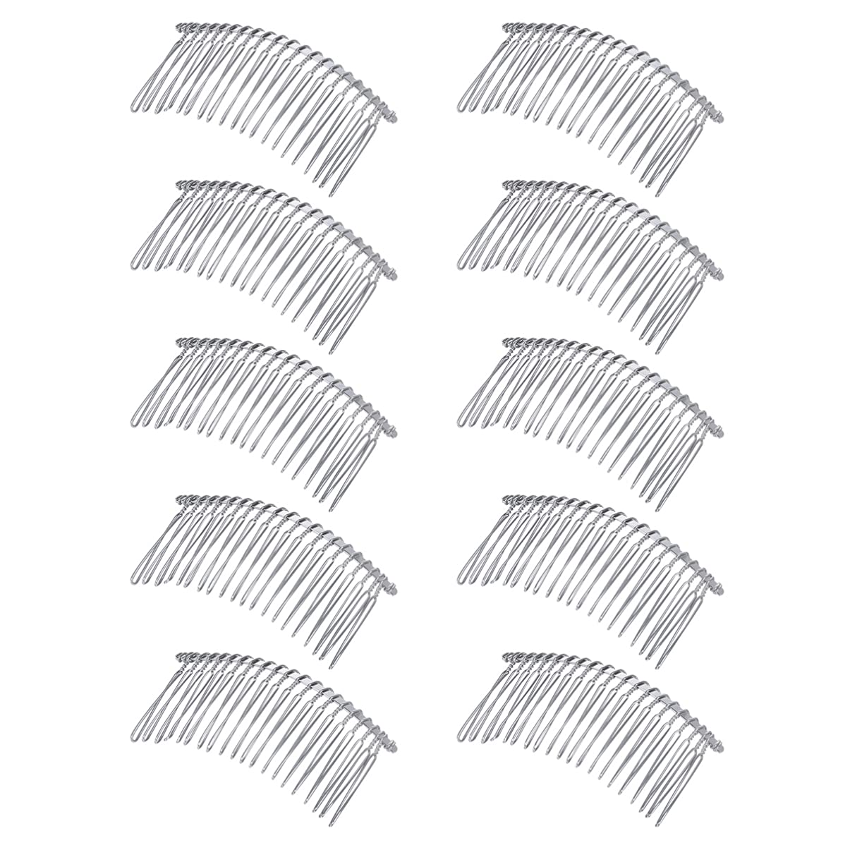 Uonlytech Hair Styling Accessories 10pcs Classic Side Slide Combs, 20 Teeth Hair Combs Metal Wedding Veil Hair Combs Bridal Hair Hair Accessories for Women Girls Baby Hair Clips