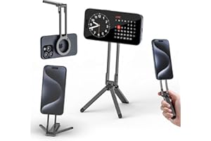 ULANZI MA30 Magnetic Phone Tripod Stand for iPhone - Dark Grey Aluminium Maglock Mini Pocket Tripod Dual-Sided Magnet Carabin