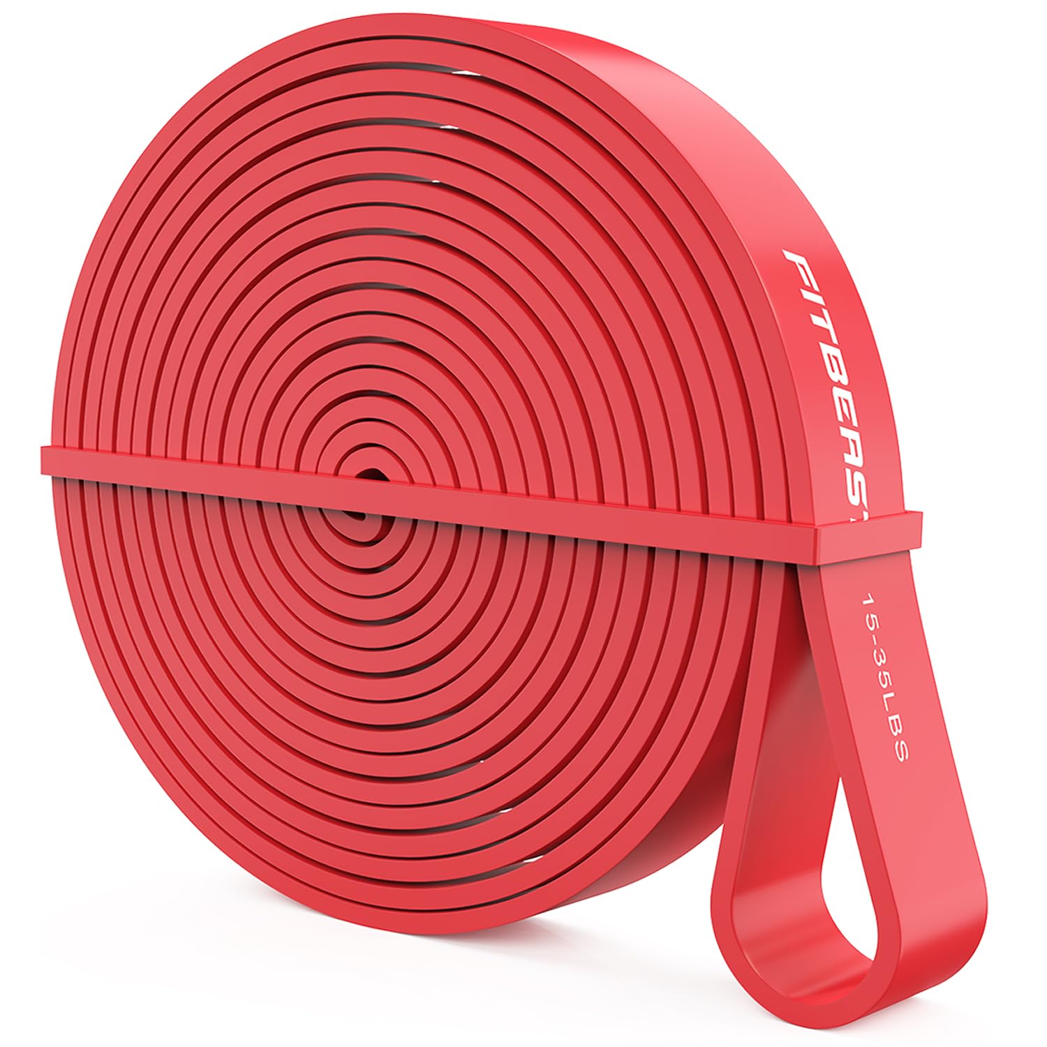 FitBeast Pull Up Band, 15-35LBS Resistance Band Pull Up for Calisthenics, Bodyweight Training, Powerlifting, Yoga, Stretch Mobility, Pull Up Assistance Band, Red