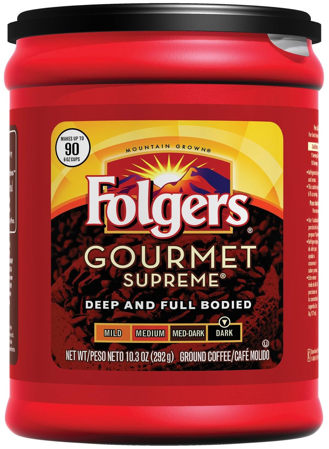 Folgers gourmet supreme Dark roasted coffee 10.3oz (025500004013)