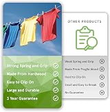 Smith’s 2015 Strong Wooden Hardwood Clothes Pegs 32 Pack Fits Any Clothesline view 7