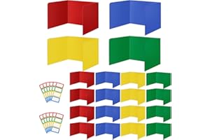 ZSMKJIAYE 20 Pack Desk Dividers for Students Plastic Sturdy and Waterproof Study Carrel Dividers Easy to Clean Privacy Folders Colourful Classroom Privacy Shields for School Study Teacher Supplies