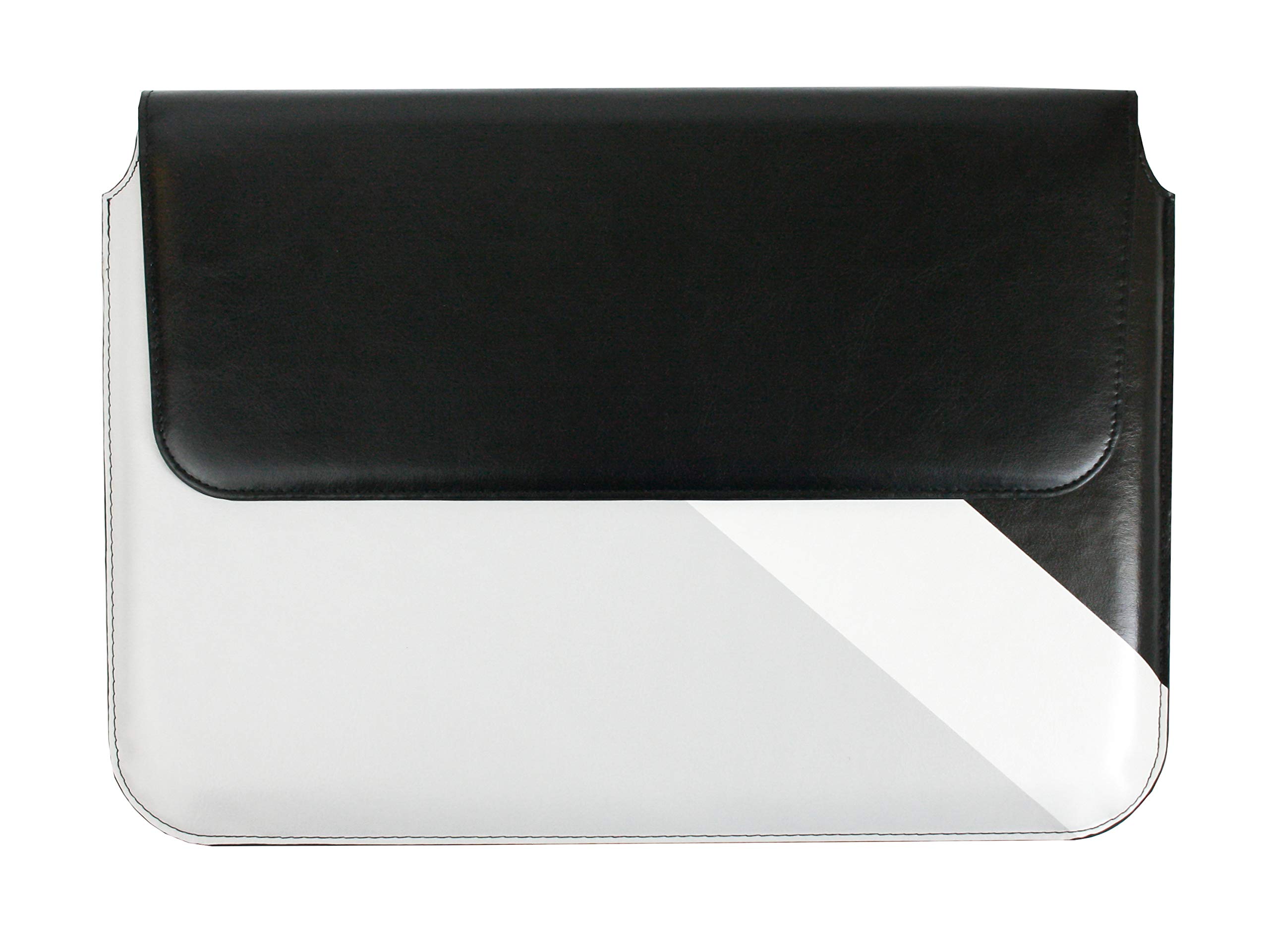 Emartbuy Black Grey 11.6-14 Inch Premium PU Leather Magnetic Folio Wallet Case Cover Sleeve Compatible with Laptops Listed Below