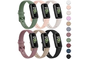 MELIYA 6-Pack Bands for Fitbit Inspire 3 Bands for Women Men, Soft Silicone Adjustable Wristband Replacement Straps Compatible with Fitbit Inspire 3 Fitness Tracker