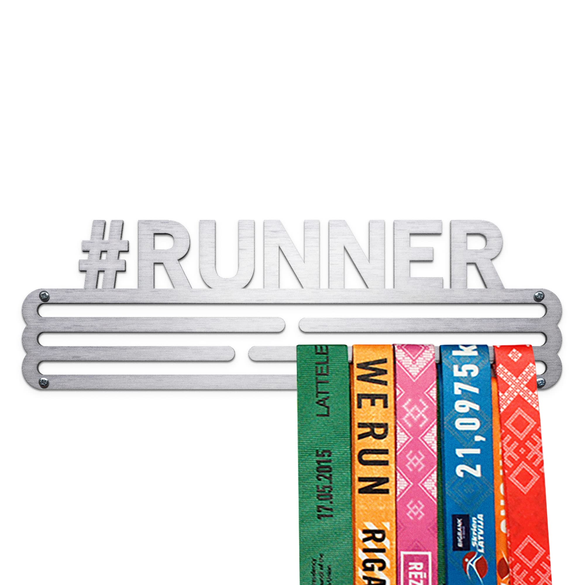 United Medals #RUNNER Sport Medal Hanger Display | Stainless Steel Medal holder | Awards display rack for up to 30 medals
