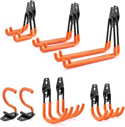 Ganchos de Garaje para Trabajo Pesado, Metal Organizador de