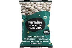 Farmley Uncooked Phool Makhana Gluten Free | Raw Foxnuts, Popped Lotus Seed, 100% Natural & Crunchy, High Protein Nutritious Snack | Yoga & Ayurvedic Diet - 200 g (7oz)