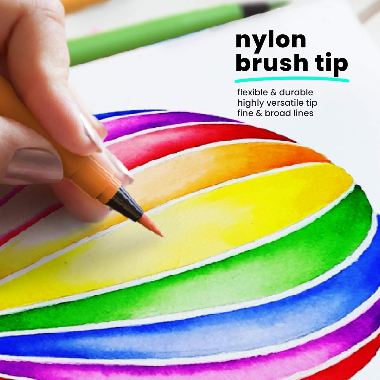 Watercolour Brush Pens | 58 Colours with 2 Blending Brush – Paint ...