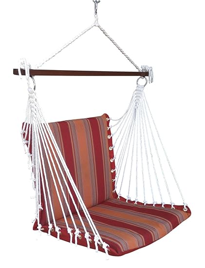 Oak N Oak Comfortable & Relaxing Indoor & Outdoor Hanging Chair Furniture/Hanging Hammock Chair Swing/Hanging Rope Swing Chair/Garden Hanging Chairs/Patio Swing Seat for Backyard, Bed Room, Porch, Beach - Tropical Palm Stripe