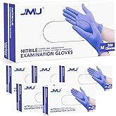 JMU Nitrile Gloves Case Medium, 1200 Count, Gloves Disposable Latex Free Bulk, 3.5 Mil, Violet Blue