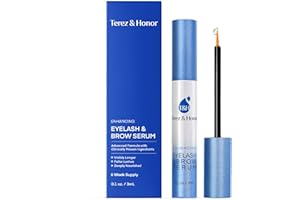 Terez & Honor Natural Eyelash Growth Enhancer and Brow Serum for Long Luscious Lashes and Eyebrows (Lash Serum - 3 mL)