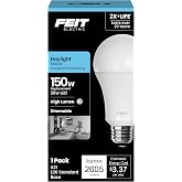 Feit Electric A21 LED Light Bulb, 150W Eq, Daylight White | Dimmable, 5000K, 2605 Lumens, E26 Standard Base, High Output, Omnidirectional General Purpose Lighting, 25,000-Hour Lifetime
