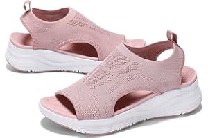 GoodValue Womens Comfortable Orthopedic Sandals Arch Support Ladies Walking Sport Athletic Sandals Open Toe Slip On Plantar Fasciitis Platform Dress Sandal 2 Inches Heel