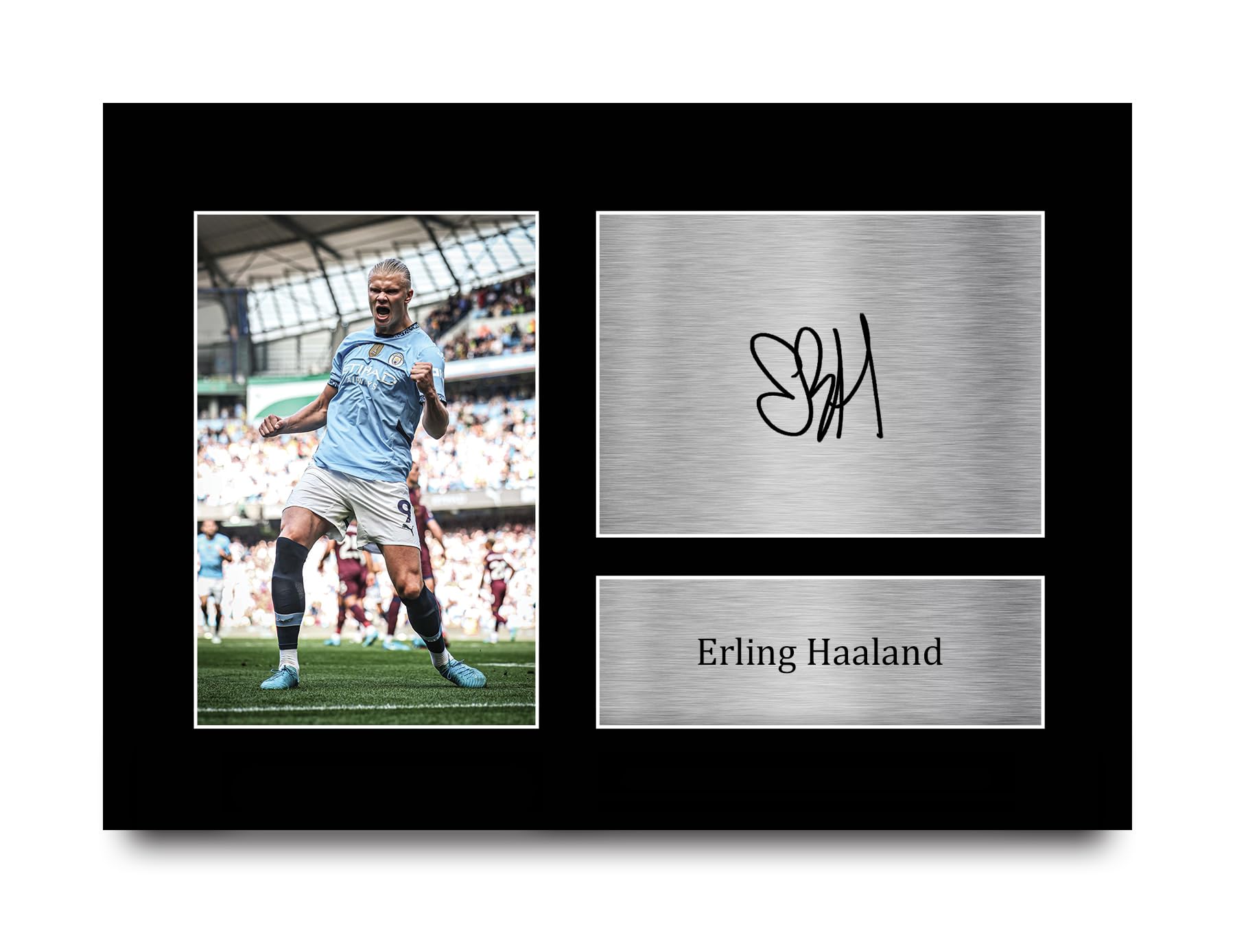 HWC Trading A4 Erling Haaland Manchester City Gifts Printed Signed Autograph Picture for Football Fans and Supporters