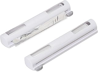 Relaxdays Folienschneider, 2er Set, für Frischhalte- und Alufolie, Sichtfenster, glattes Abtrennen, HBT 5x37x8 cm, weiß