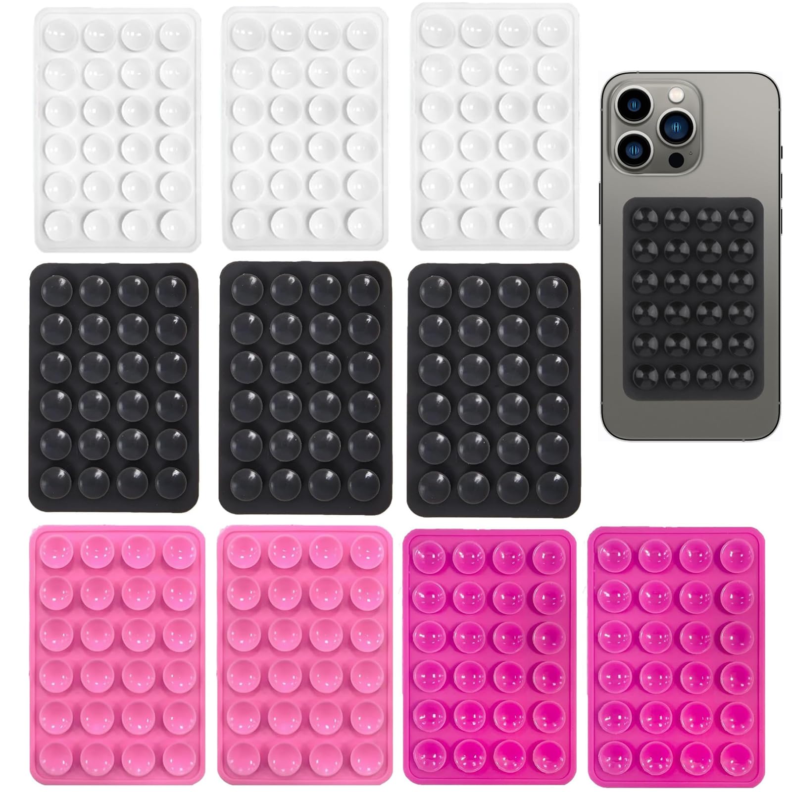 10 PCS Silicone Suction Phone Holder Sticky Phone Grip Suction Phone Case Mount Non Slip Suction Cup Phone Holder Silicone Phone Sticky Grip Holder Mobile Phone Accessories