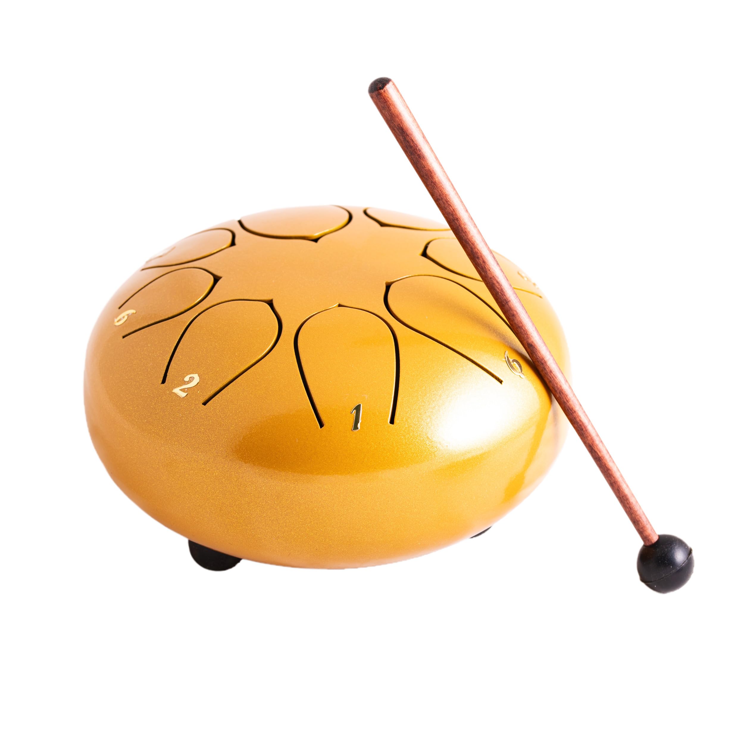 NKlaus Steeldrum 15755 Tongue Drum in C Major 6 Inch Handpan with 8 Tones Gold Steelpan Medium