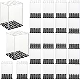 MUXHEL 24 Pcs Minifigure Display Case, Acrylic Small Action Figure Toys Storage Case, 2.7&rdquo;&times;1.9&rdquo;&times;1.9&rdquo; Stackable Building Block Display Case for Minifigure, Action Figures