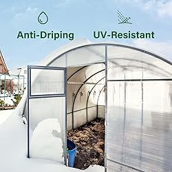 Fuuner Greenhouse Plastic Sheeting, 25 x 25FT 6Mil