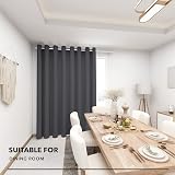 Deconovo Blackout Curtain 100 x 95 Inch Eyelet Thermal Insulated Panel Dark Grey view 8