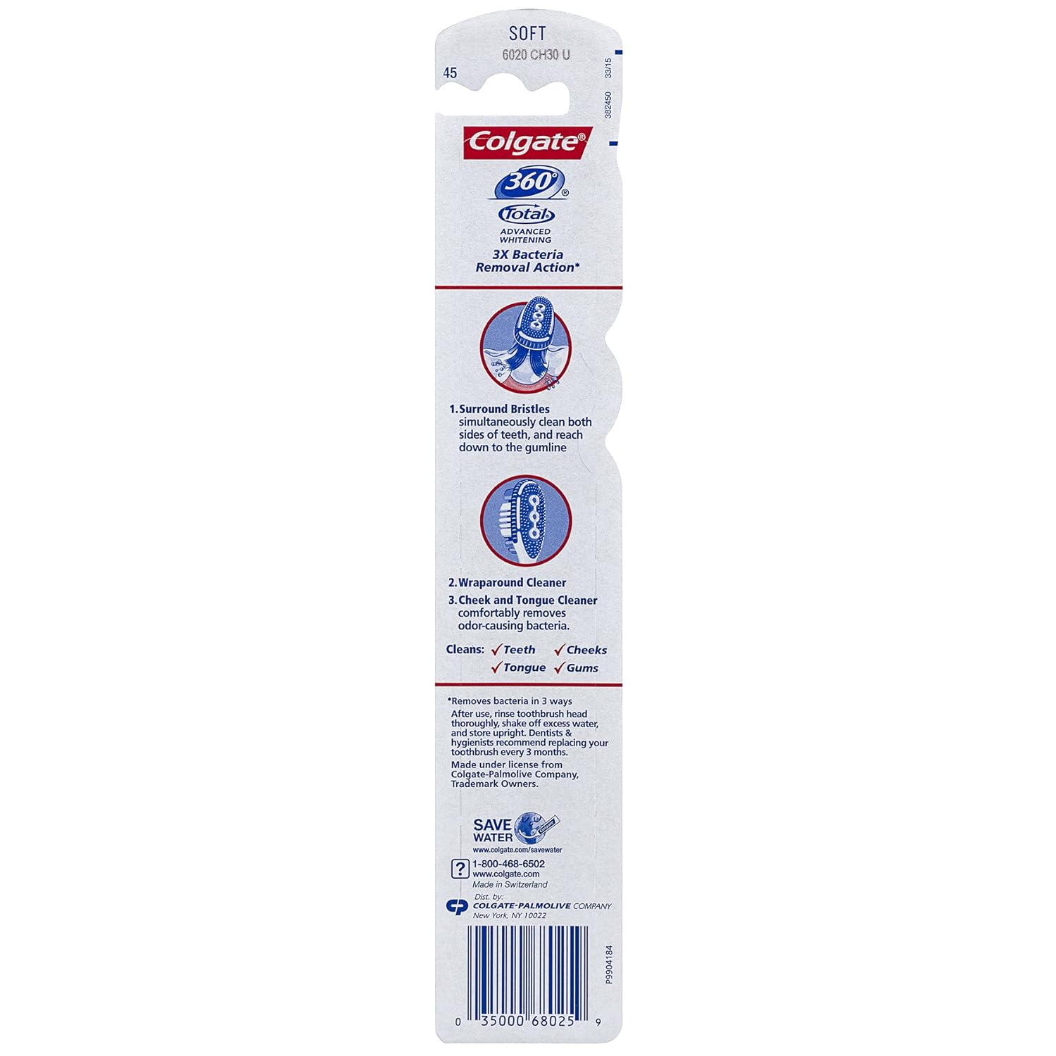 Colgate 360 Total Advanced Full Head Toothbrush, Soft (1 Pack) : Beauty
