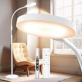 Aulaidik Light Therapy Lamp, 3 in 1 Therapy Floor Lighting, 11000 Lux Full Spectrum Therapy Lamps, UV-Free LED Sunlight, 10 Brightness/5 Color/Gooseneck/Height Adjustable Timer Control, White