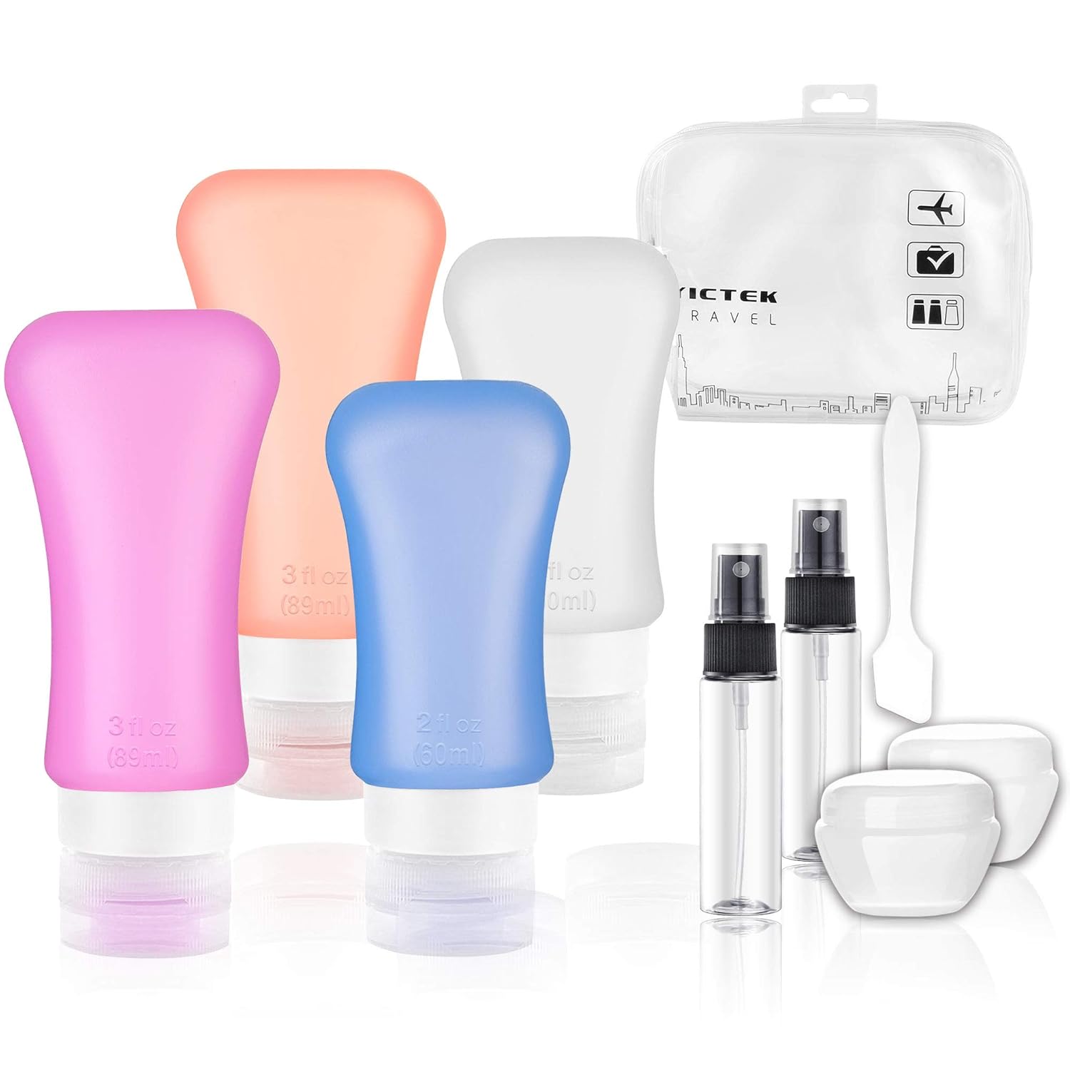 Travel Bottles Containers TSA Approved Silicone Toiletries Containers
