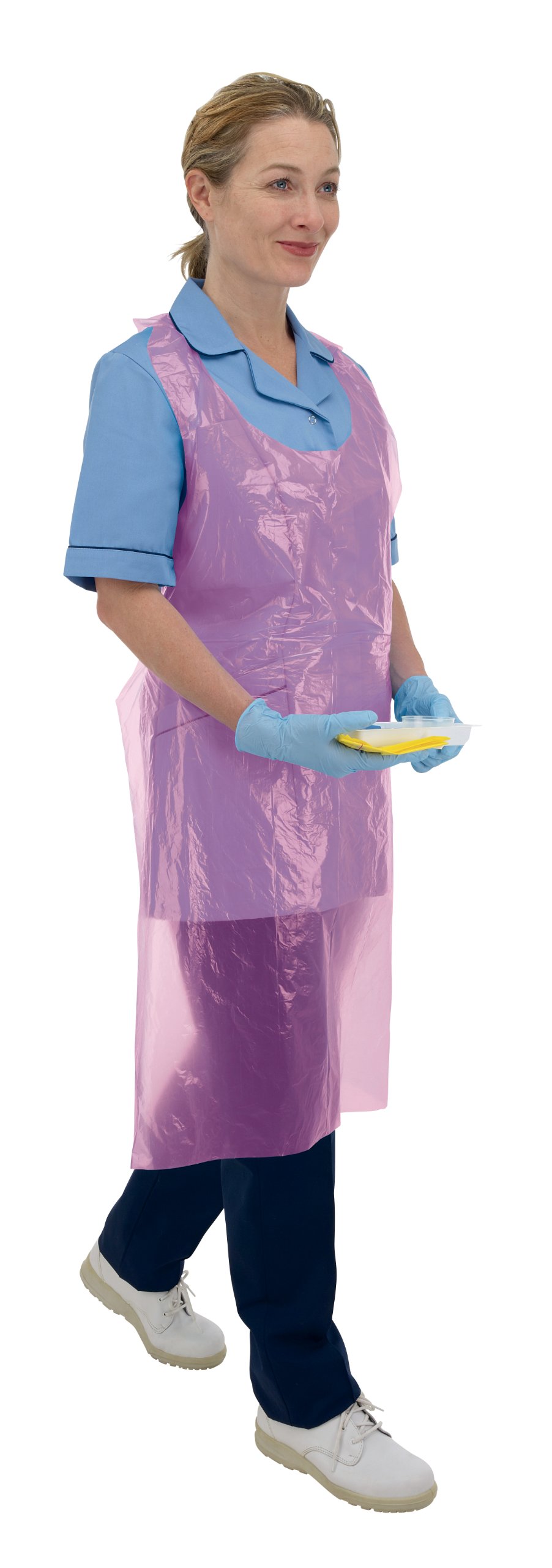 Premier Disposable Polythene Aprons On A Roll, Pack of 200, 69 x 117 cm, Pink