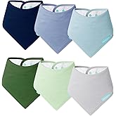 PurComfy SuperSoft Baby Bibs, Premium Bamboo Bandana Drool Bibs for Infant Boys & Girls, Adjustable Snap Bibs, 6-Pack