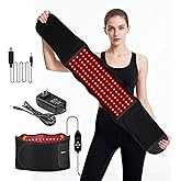 Red Light Therapy Belt - 660nm & 850nm Wavelength, Red Light Therapy Wrap, Near-Infrared Light Belt for Back, 5 Brightness Levels, 5 Vibration Levels, Timer