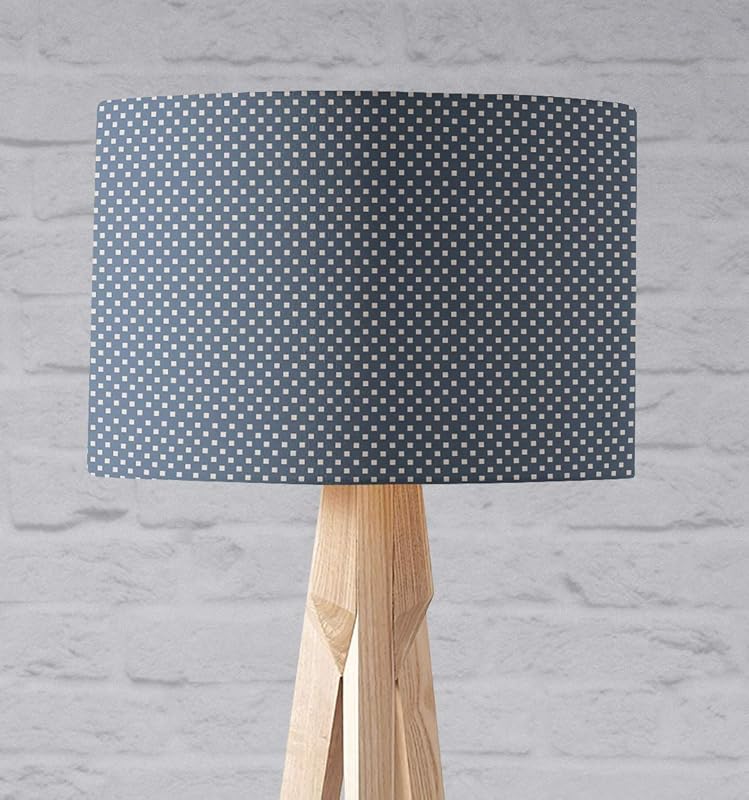 Navy Blue Squares Geometric Lampshade Ceiling light shade or Table lamp